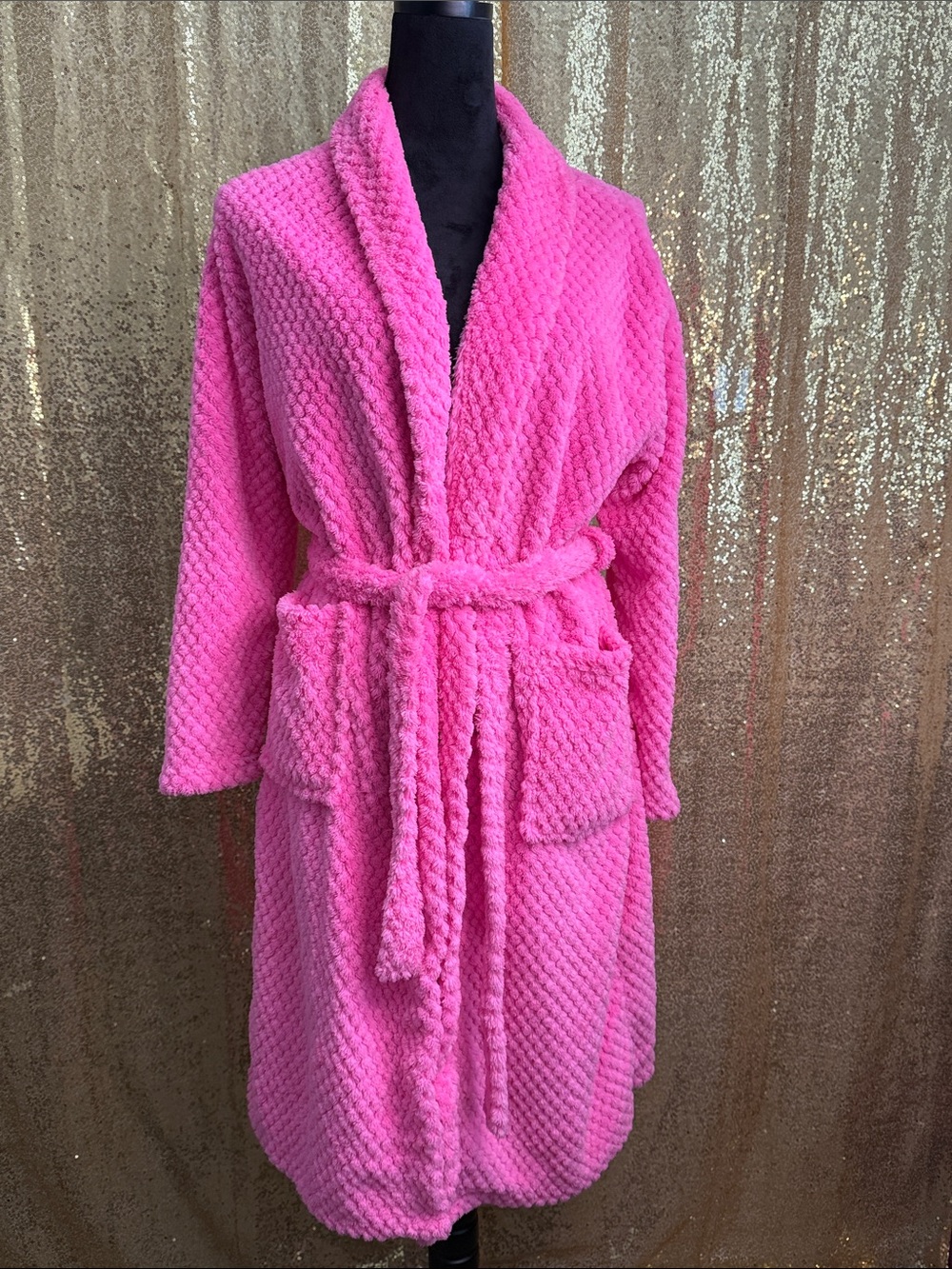 Betsey Johnson Hot Pink Plush Robe